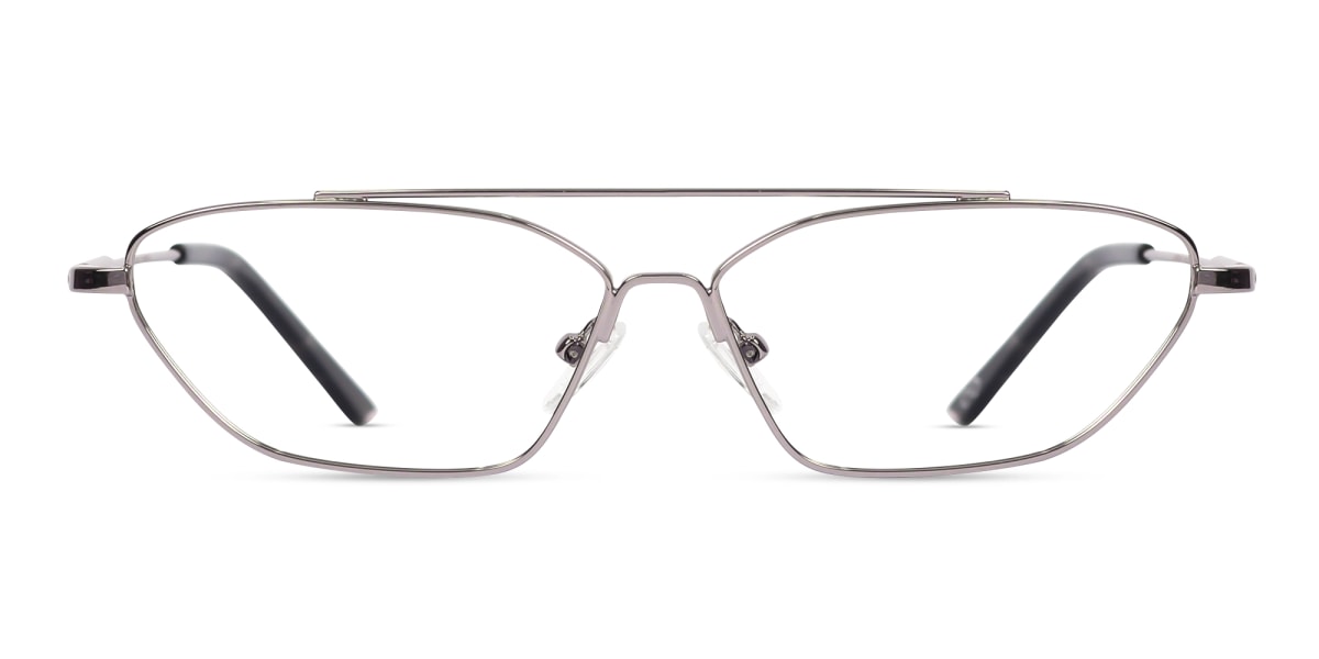 Silver & Grey Gradient Geometric Glasses
