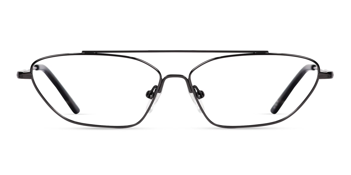 Gunmetal & Grey Rectangle Glasses