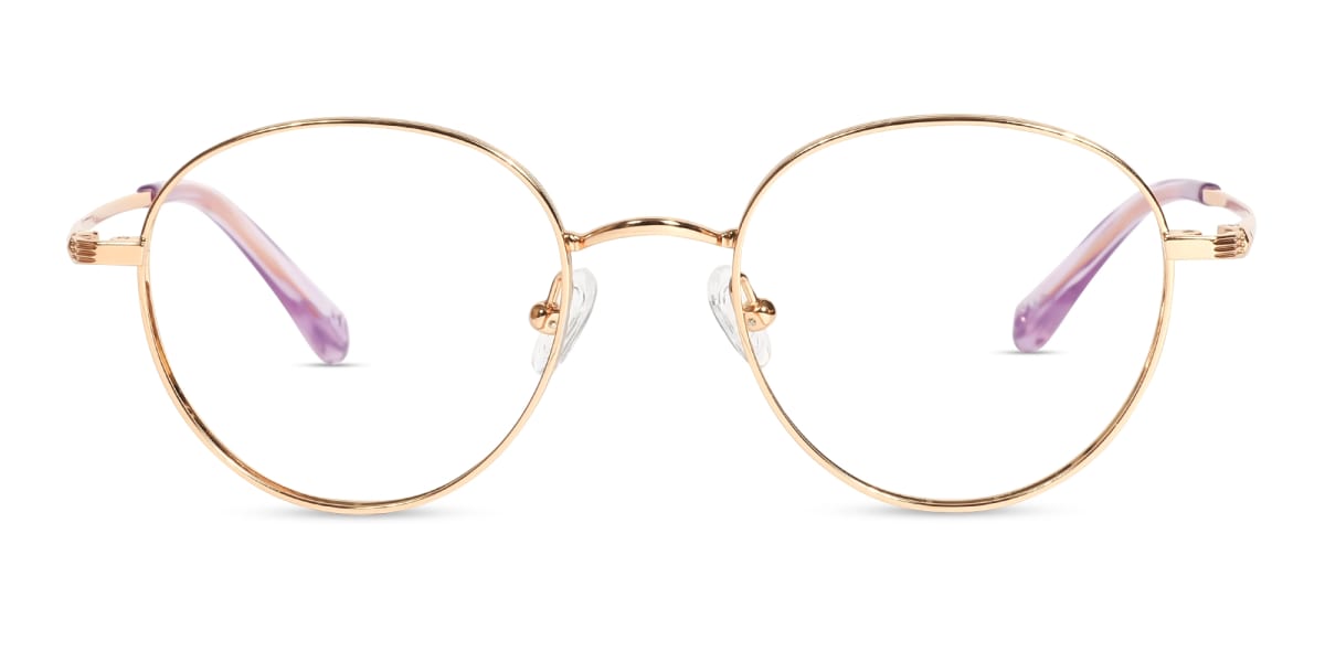 Rose Gold Round Metal Glasses