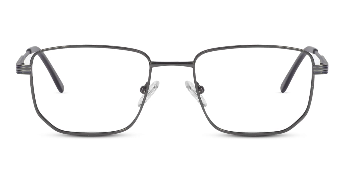 Matte Gunmetal Geometric Glasses