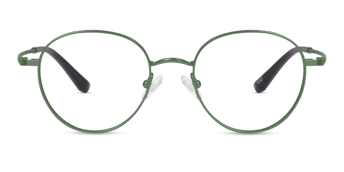 Midnight Green Round Glasses