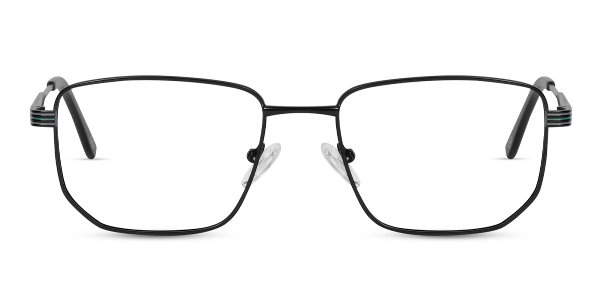 Matte Black Rectangle Geometric Glasses