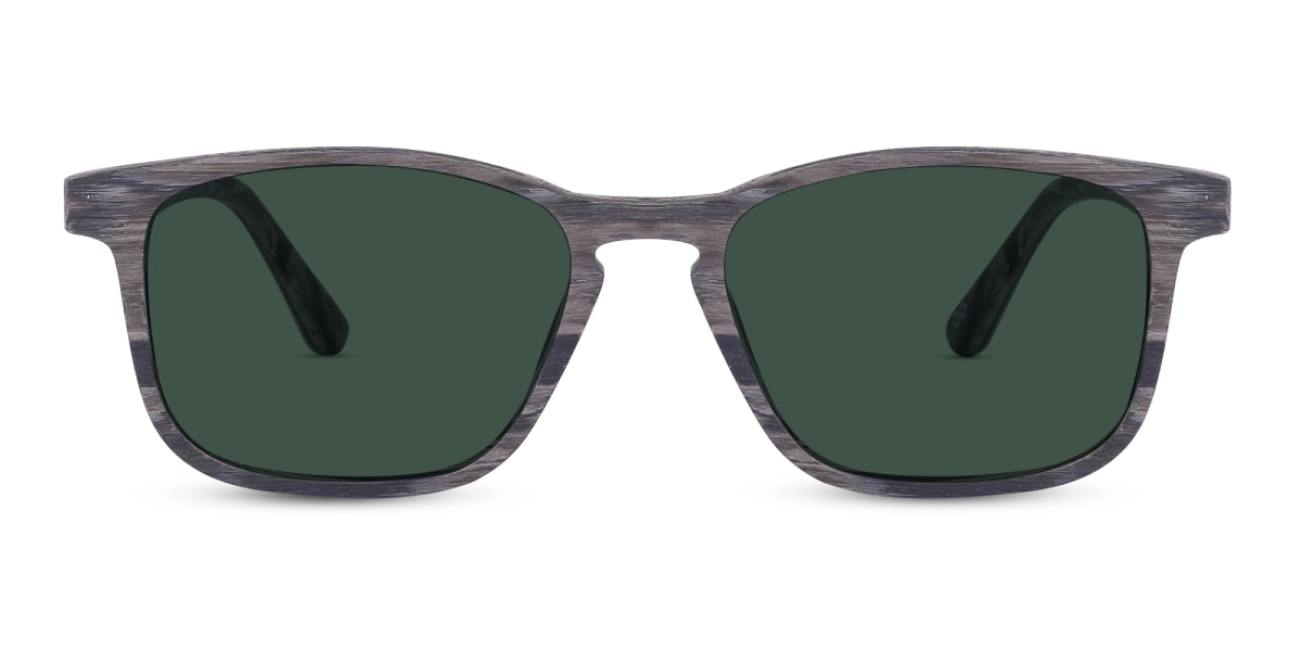 Grey Pine Square Wooden Sunglasses