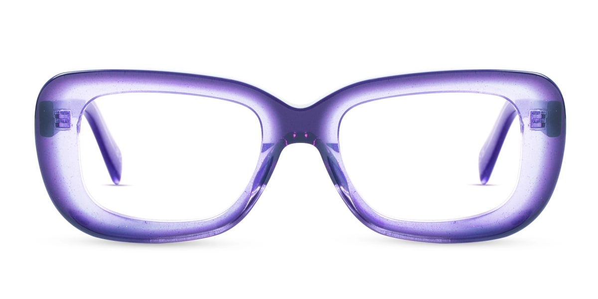 Purple Glittery Hue Oversized Full-Rim Glasses