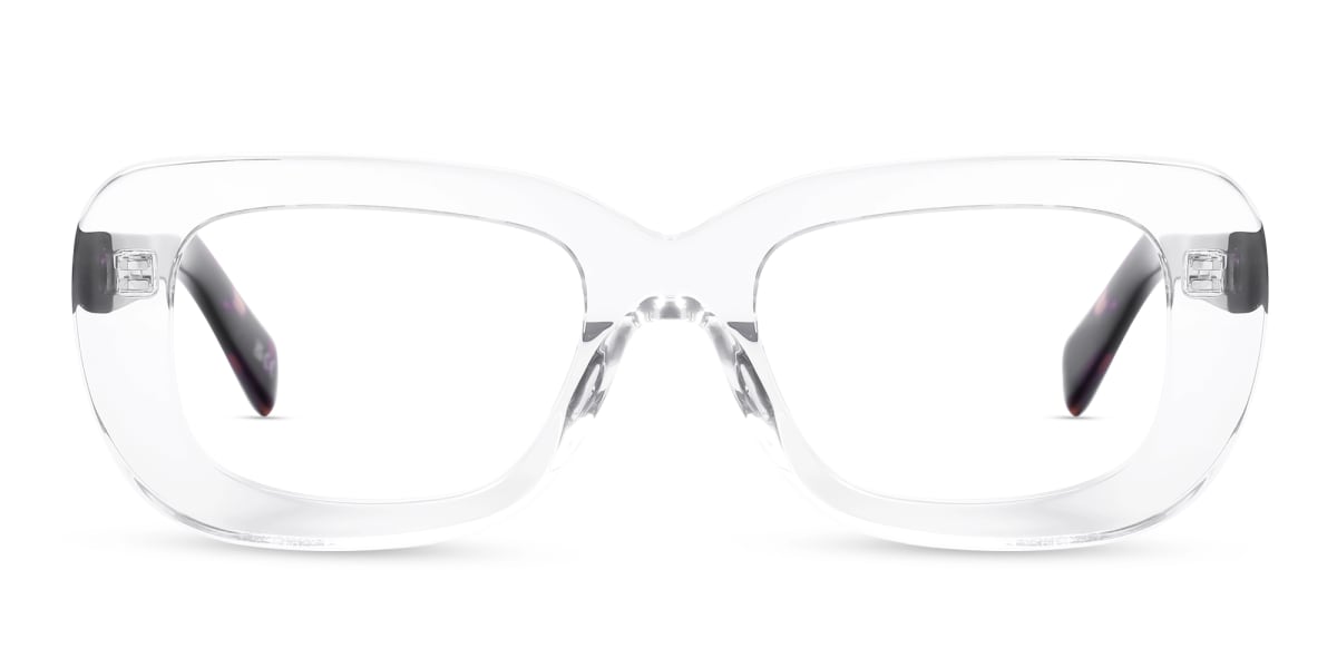 Crystal Clear Oversized Full-Rim Glasses