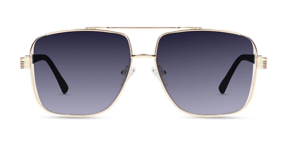 Gold Pilot Double Bridge Sunglasses-1