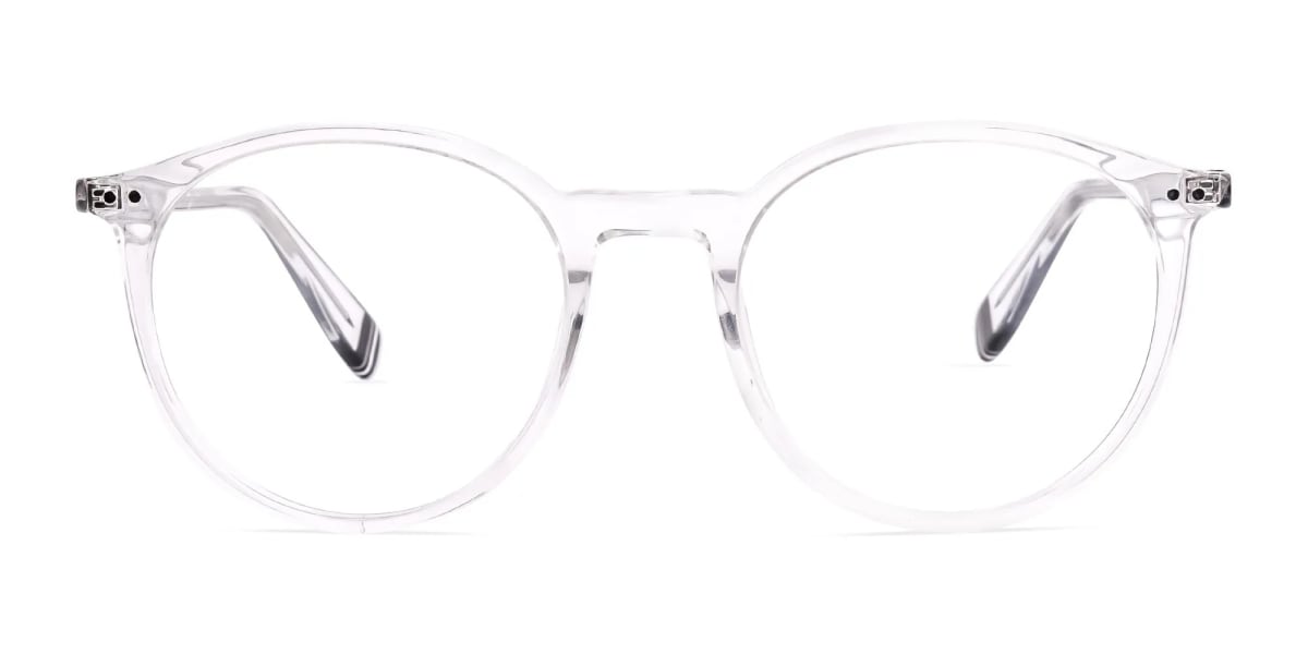 transparent round shape glasses