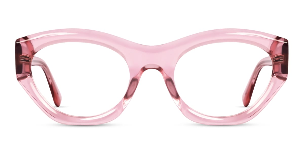 Thick Crystal Pink Geometric Glasses