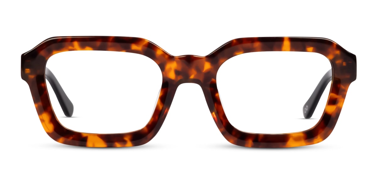 Tortoise Square Geometric Full-rim Glasses