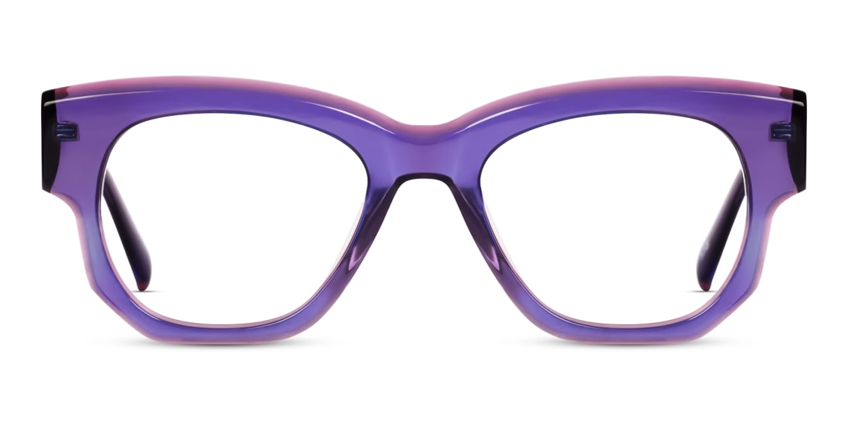 Crystal Royal Purple Thick Acetate Fullrim Glasses