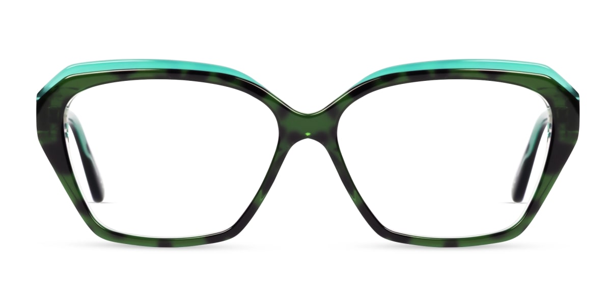 Green Tortoise Butterfly Full-Rim Glasses For Women-1