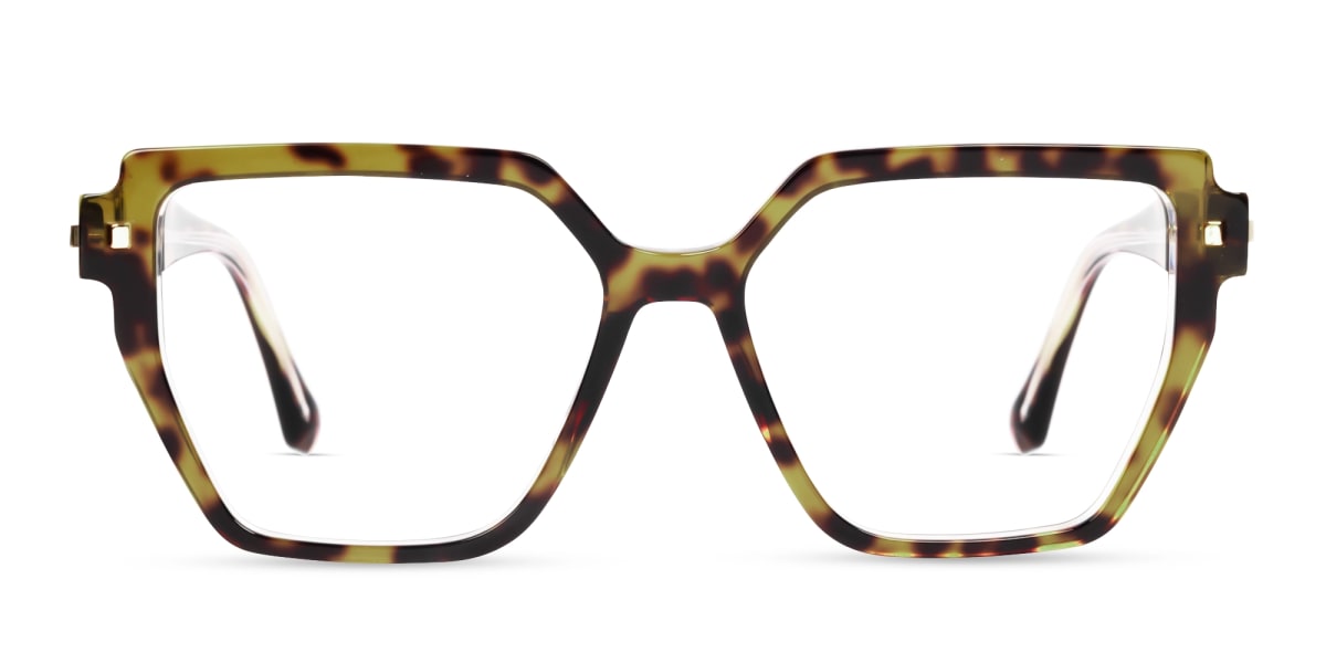 Large Geometric Leopard Prints Acetate Glasses-1