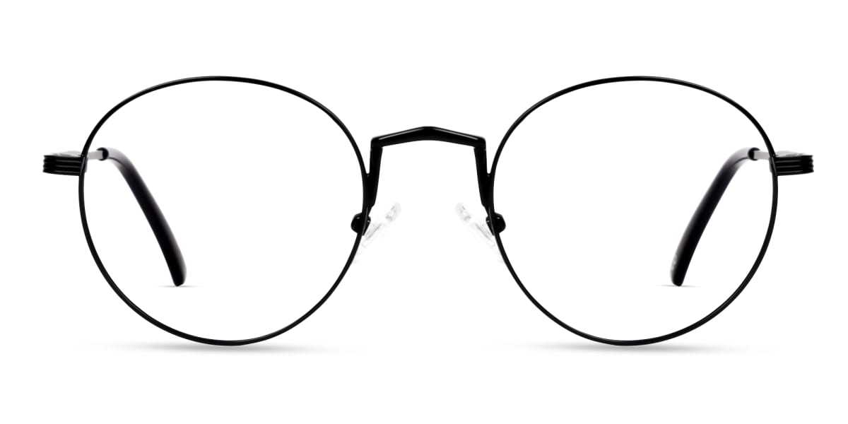 Black Round Glasses With Nose Pad