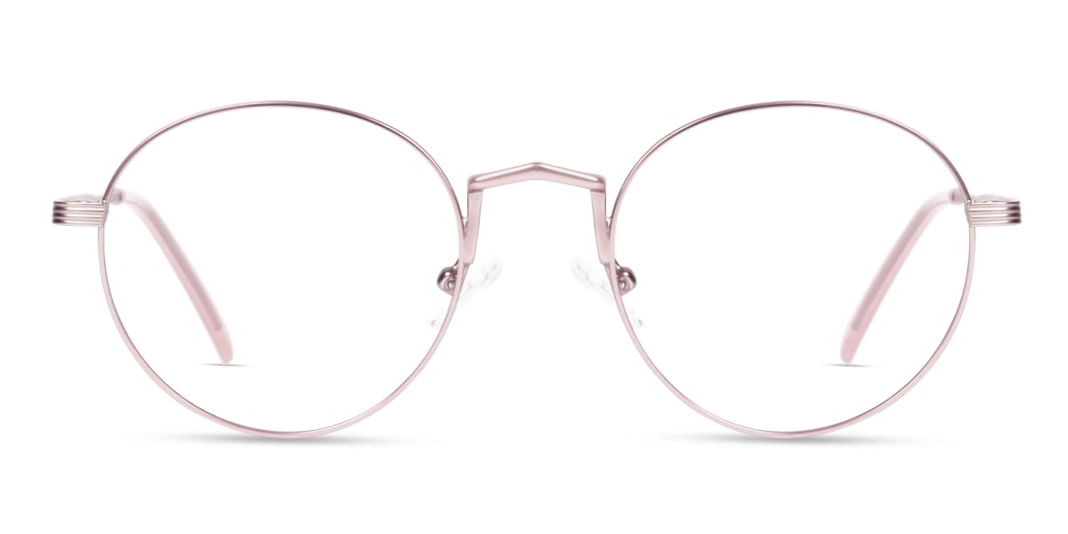 Matte Rose Gold Round Metal Glasses
