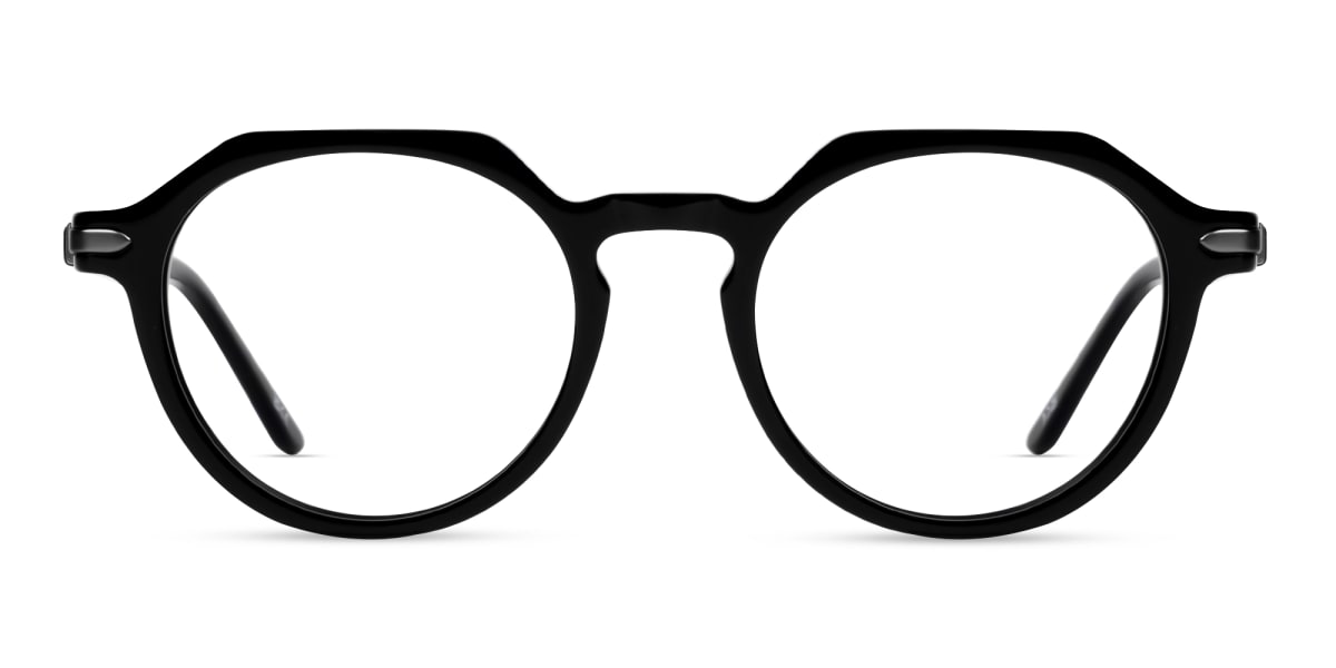 Black Round Keyhole-Bridge Glasses