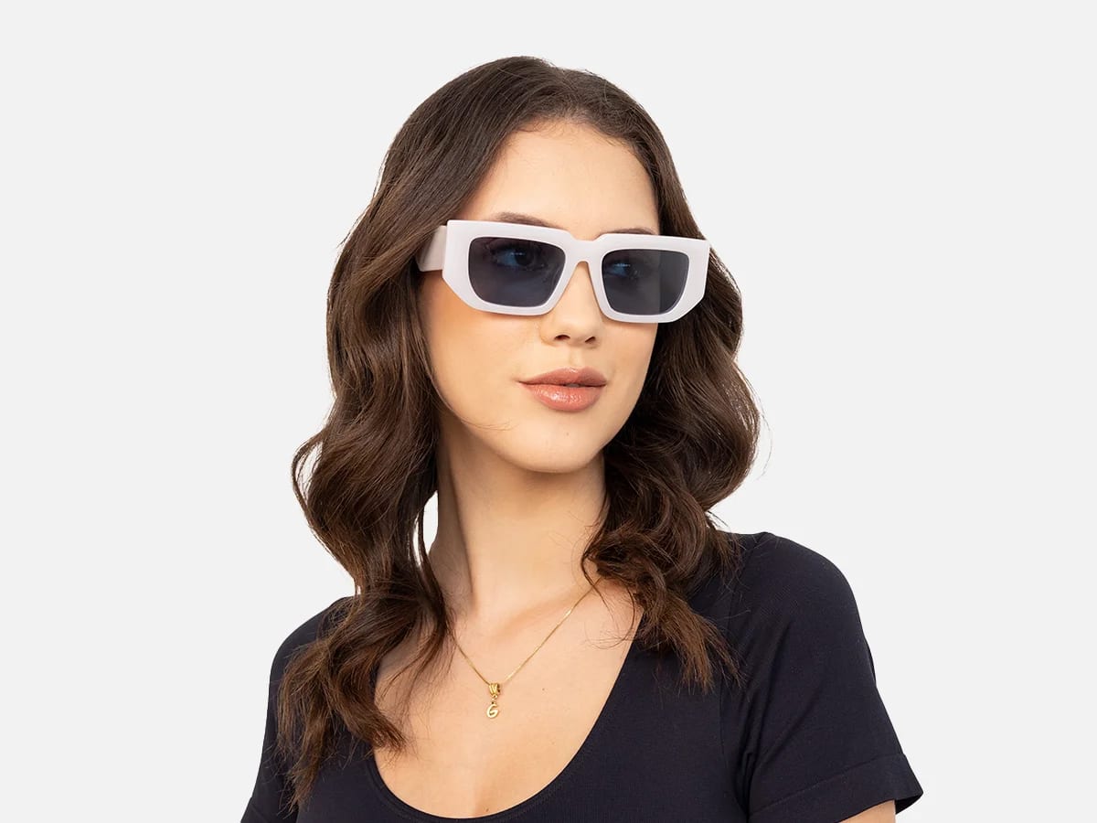White Rectangle Sunglasses-53