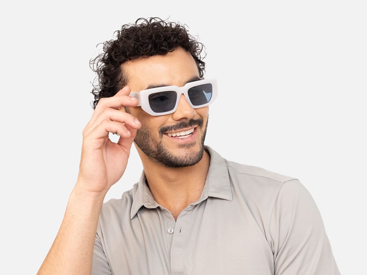 White Rectangle Sunglasses-44