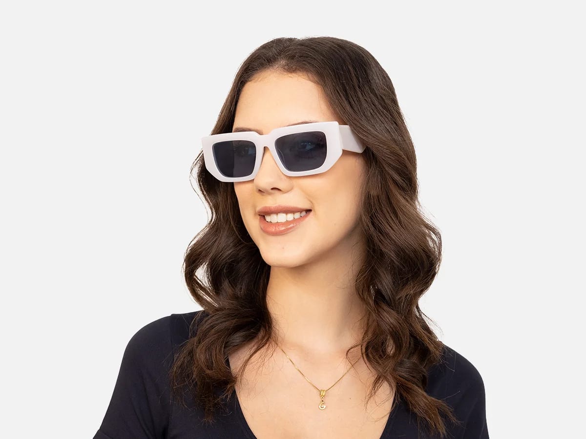 White Rectangle Sunglasses-52
