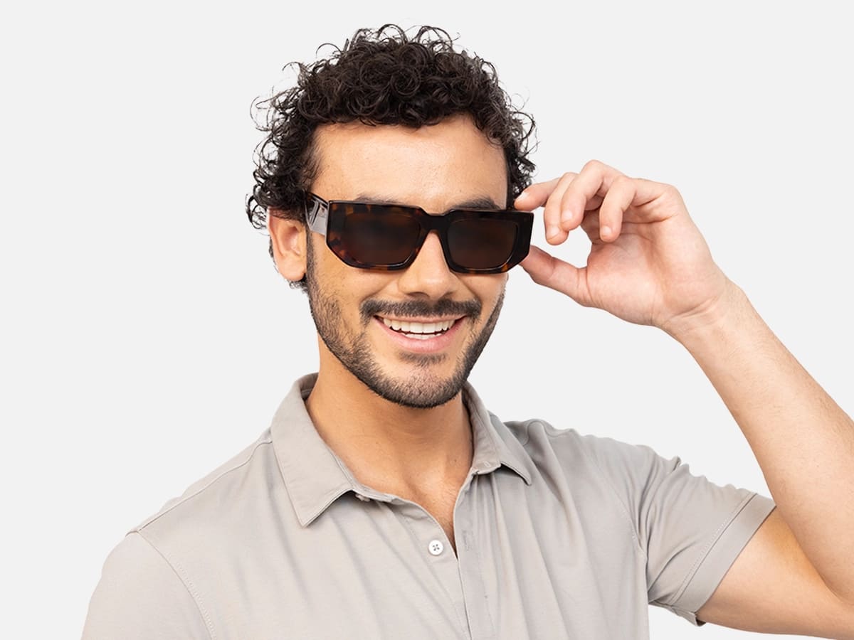 Tortoiseshell Rectangle Sunglasses-44