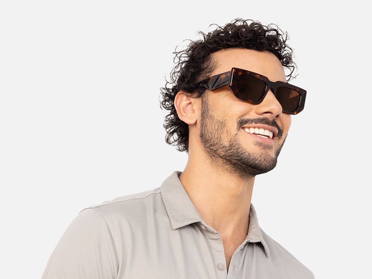 Tortoiseshell Rectangle Sunglasses-43