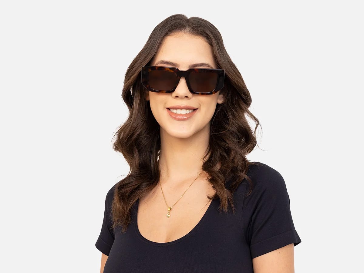 Tortoiseshell Rectangle Sunglasses-51