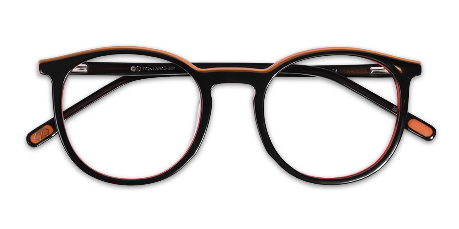 Black And Orange Round Glasses-6