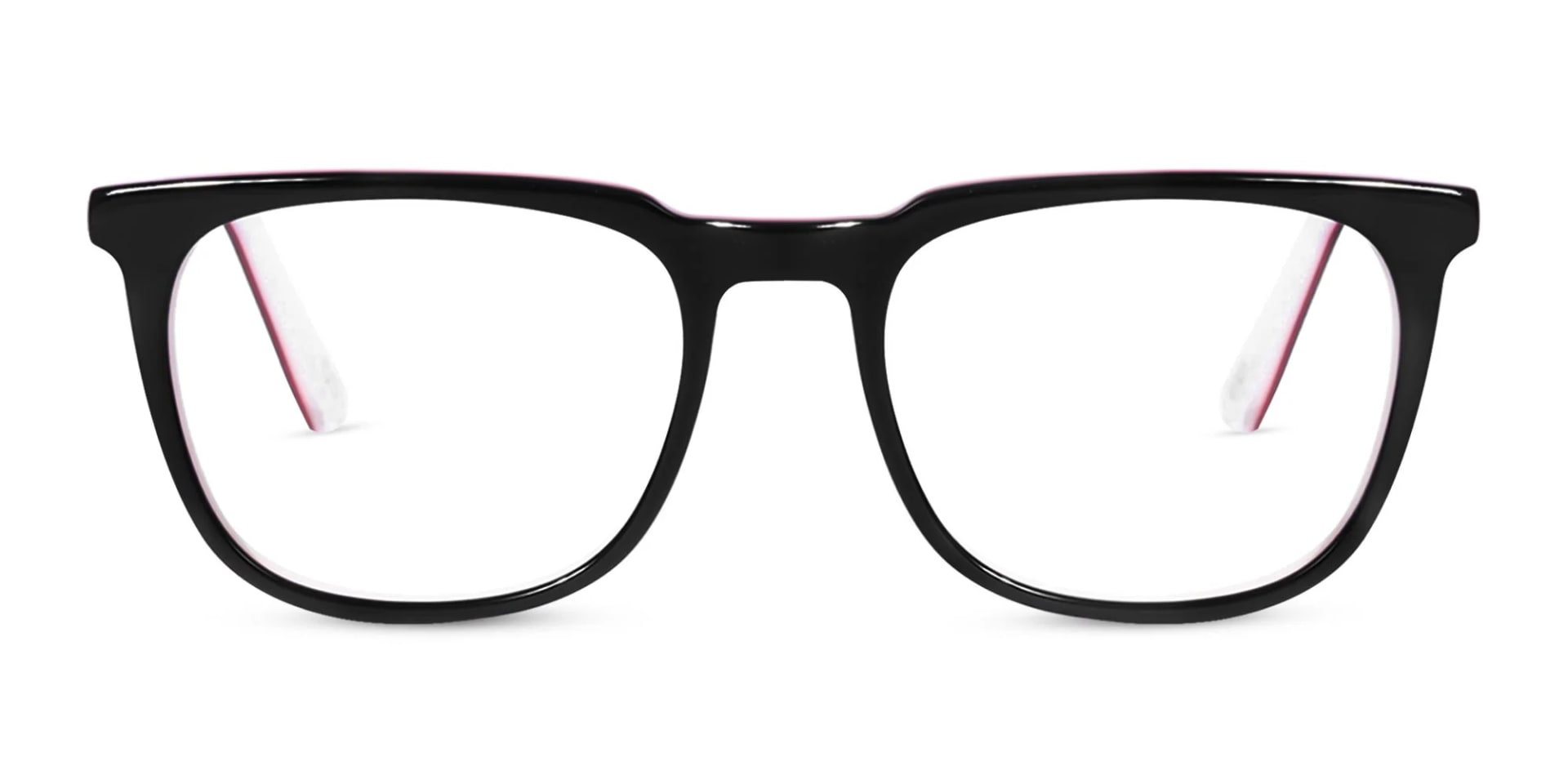 Black White And Red Square Glasses Frames -1