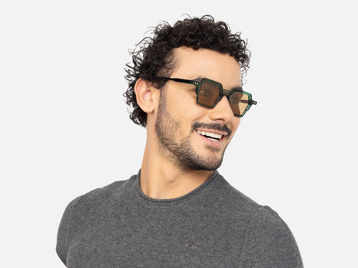 Green Frame Sunglasses-43