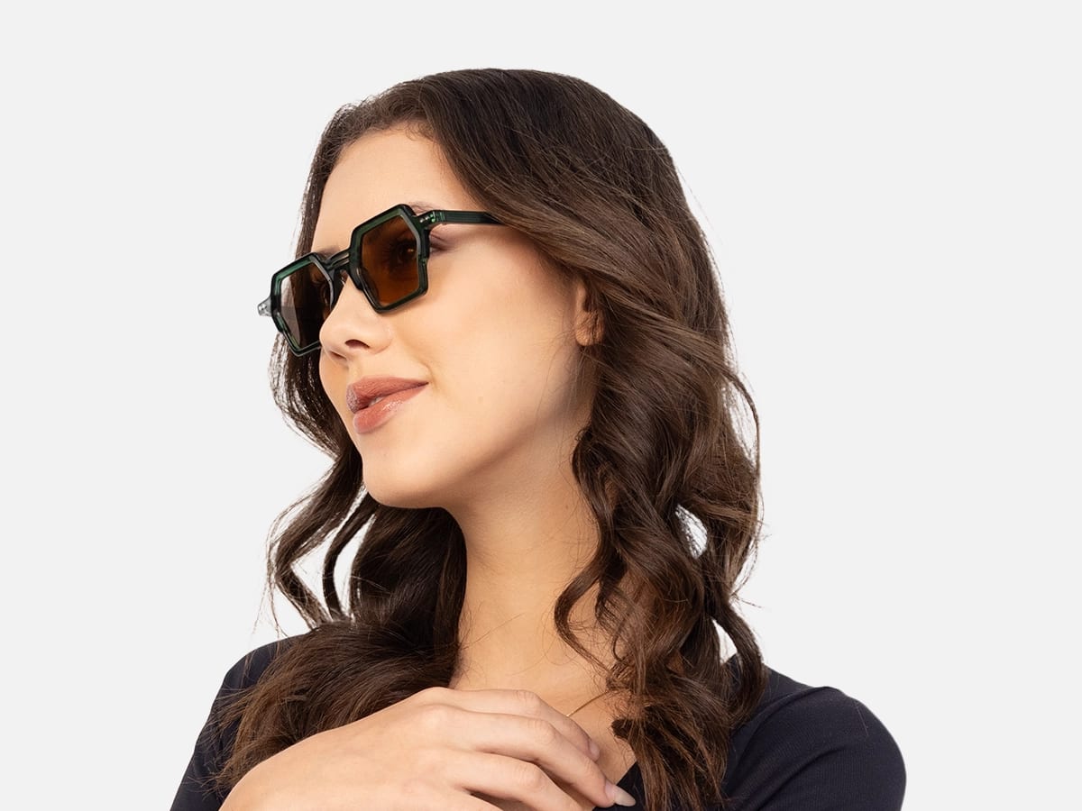 Green Frame Sunglasses-52