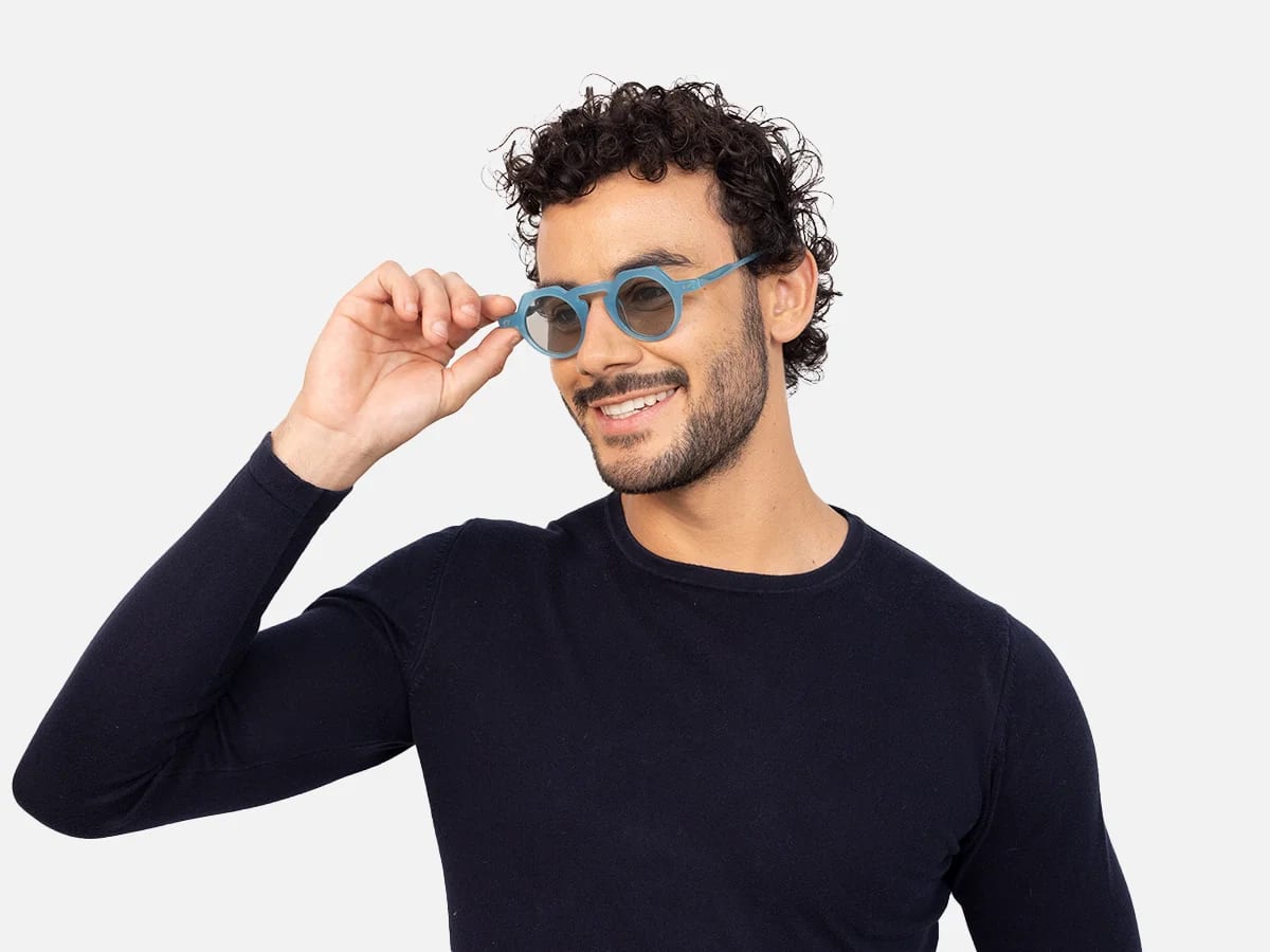 Blue Round Sunglasses-44