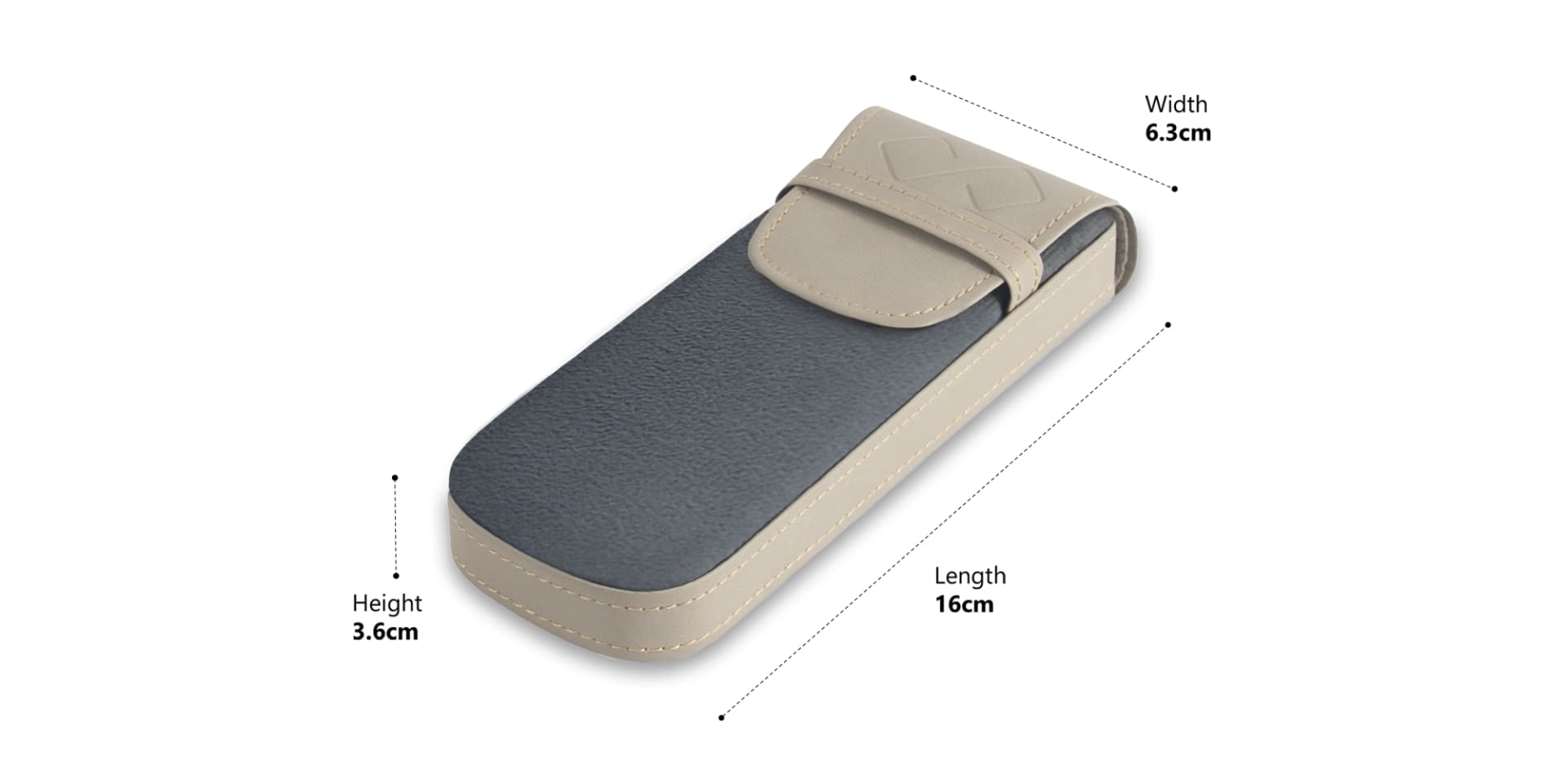 Grey Vegan Leather Glasses Case-1