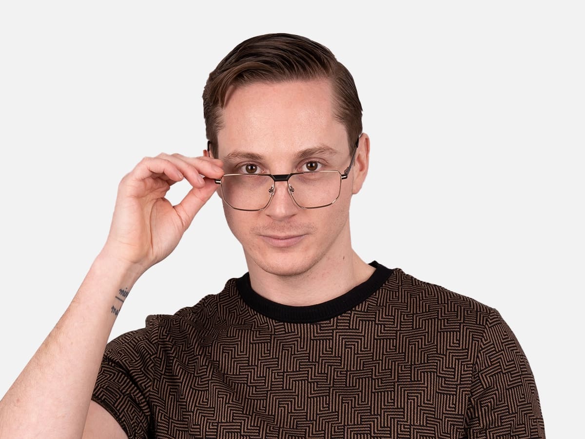 Black And Silver Eyeglasses-43