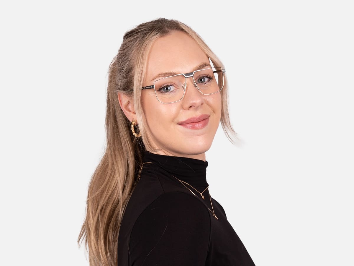 Silver And Black Glasses-52