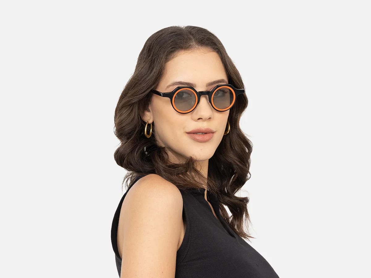 Black And Orange Sunglasses-53
