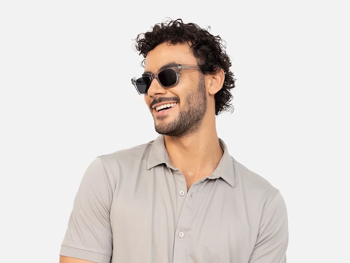 Transparent Grey Square Sunglasses-42