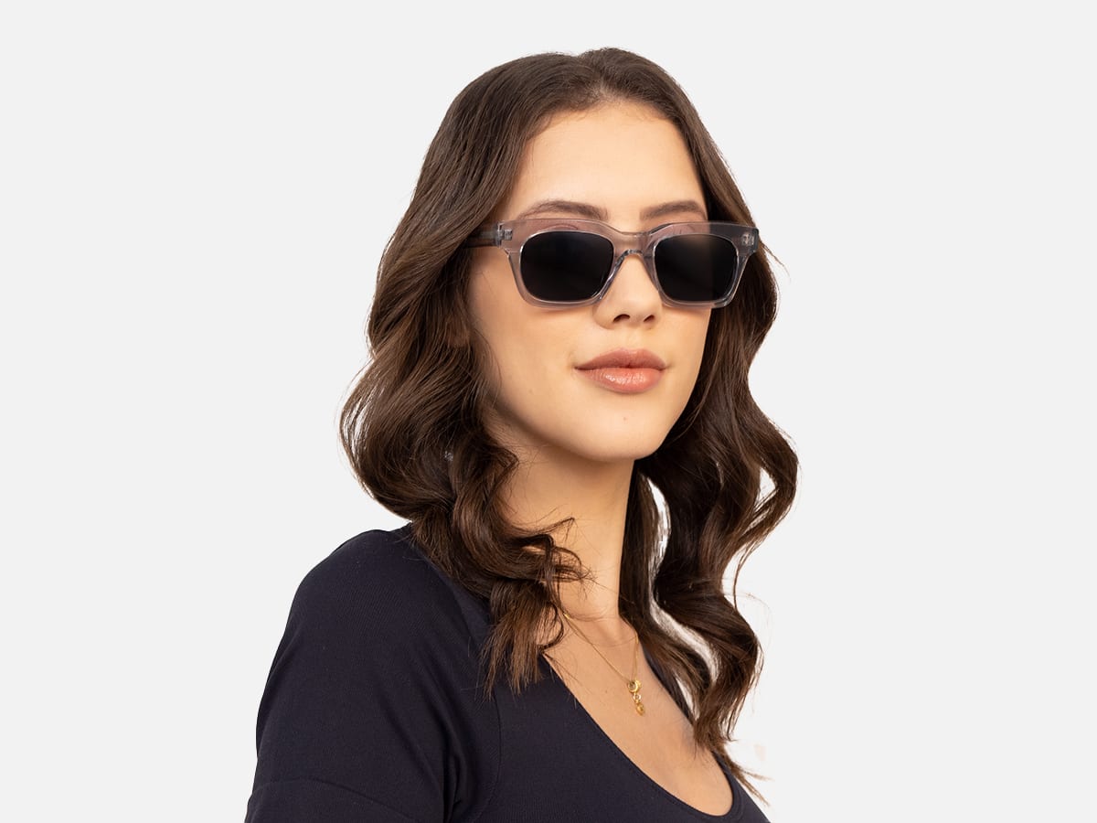 Transparent Grey Square Sunglasses-53
