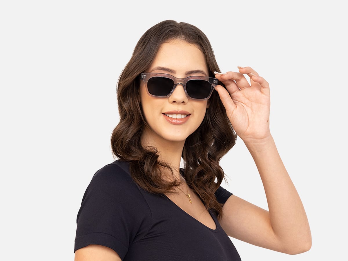 Transparent Grey Square Sunglasses-54