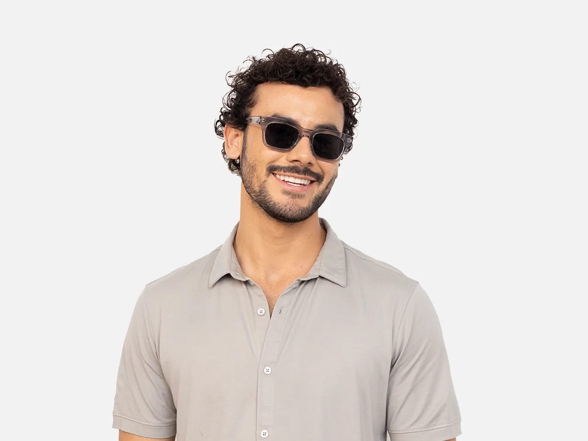 Transparent Grey Square Sunglasses-43