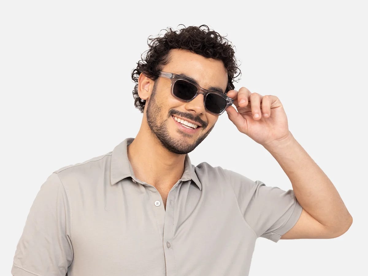 Transparent Grey Square Sunglasses-44