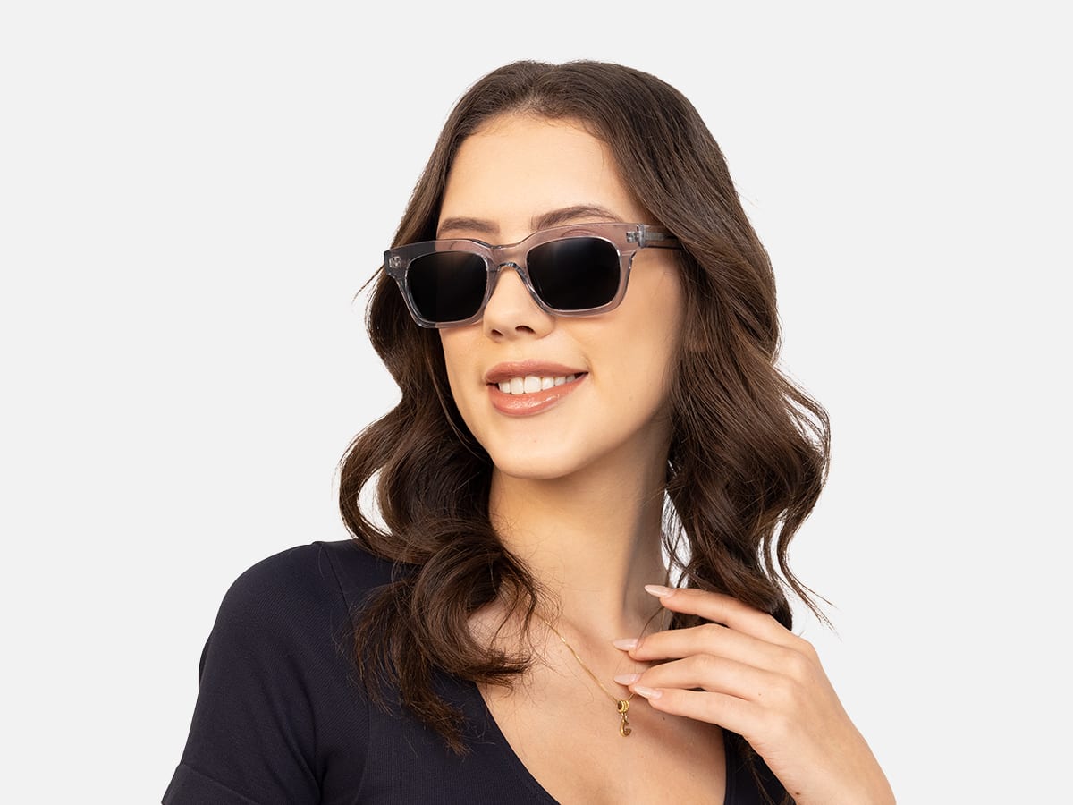 Transparent Grey Square Sunglasses-52