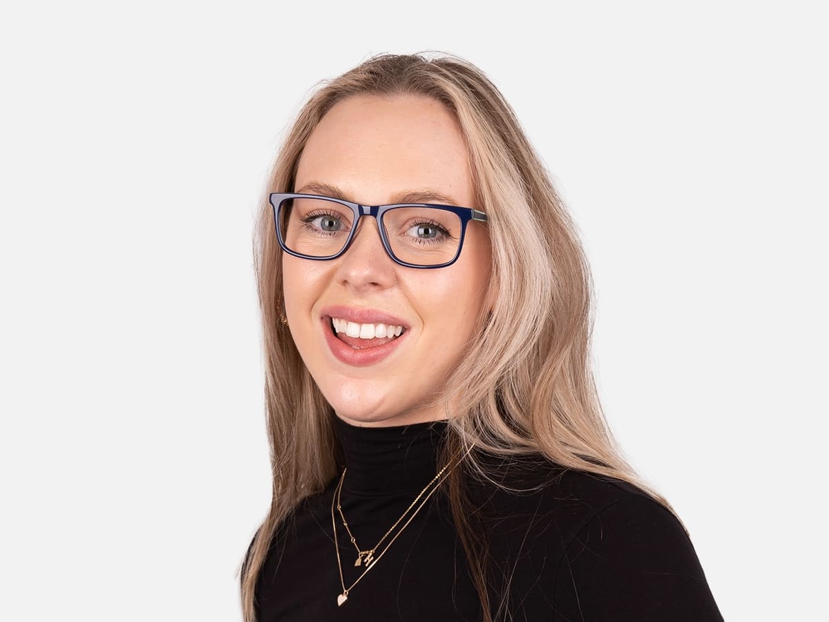 Navy Blue Rectangular Glasses-52