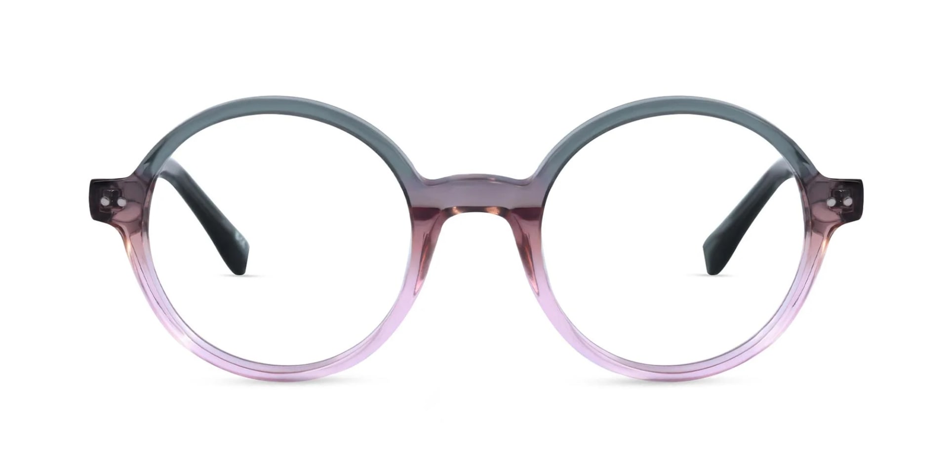 Crystal Black And blush pink Round Glasses-1
