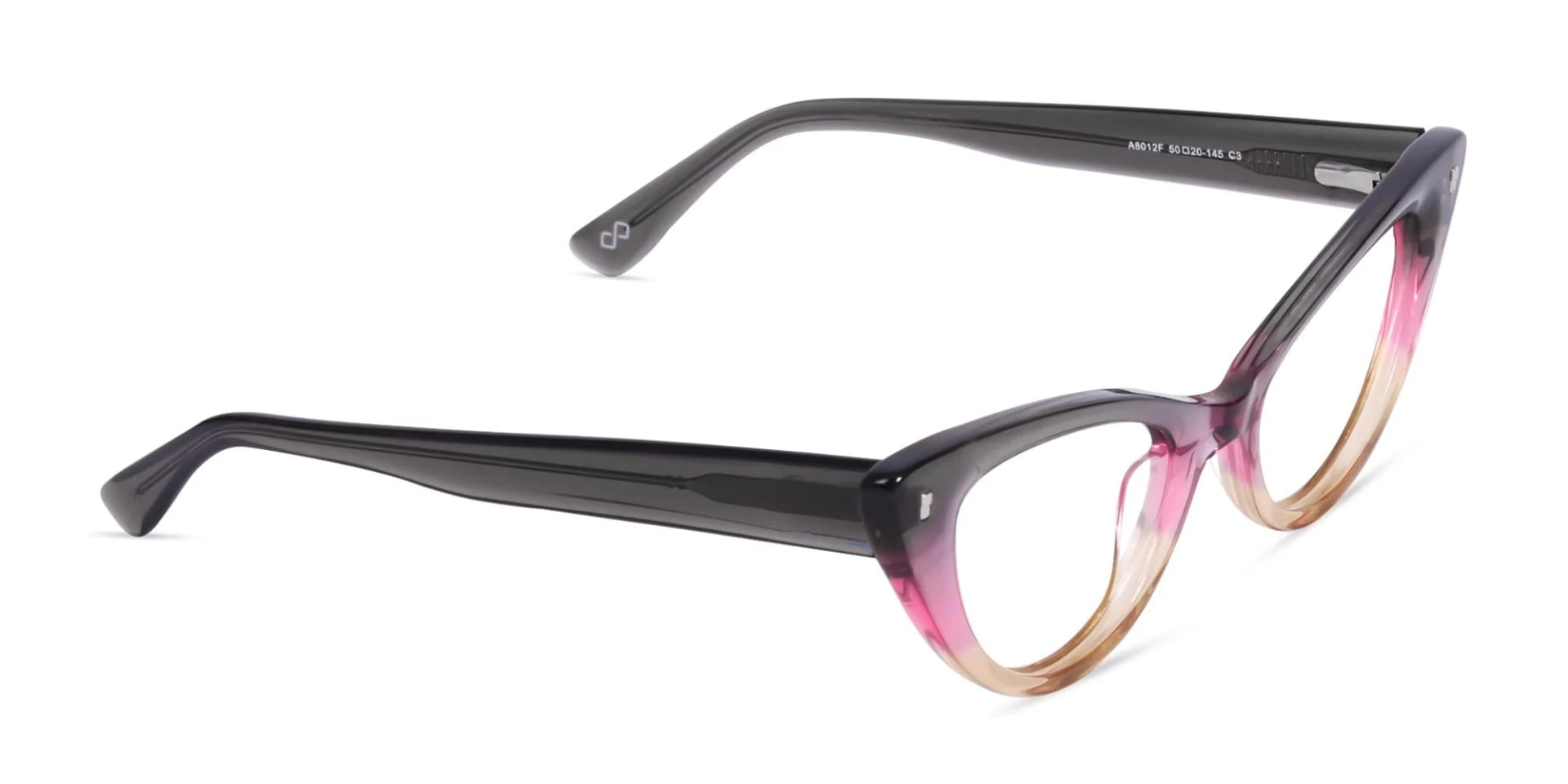 Crystal Grey Gold Cat Eye Glasses-2