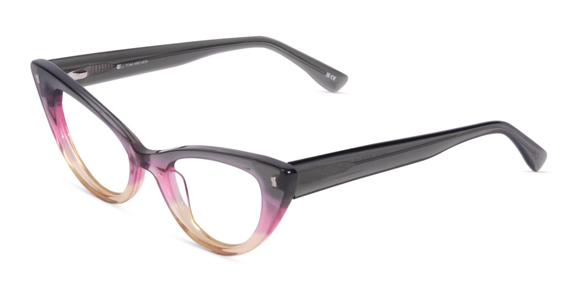 Crystal Grey Gold Cat Eye Glasses-3