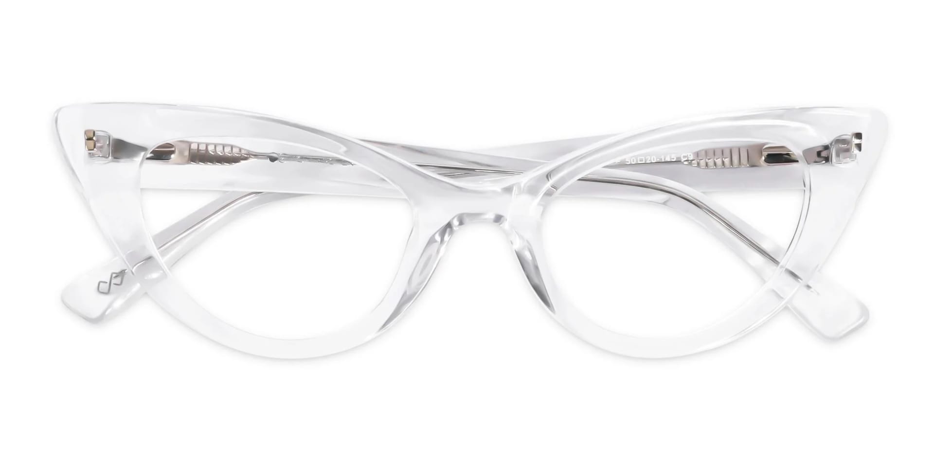 Crystal Clear Acetate Cat Eye Glasses-6