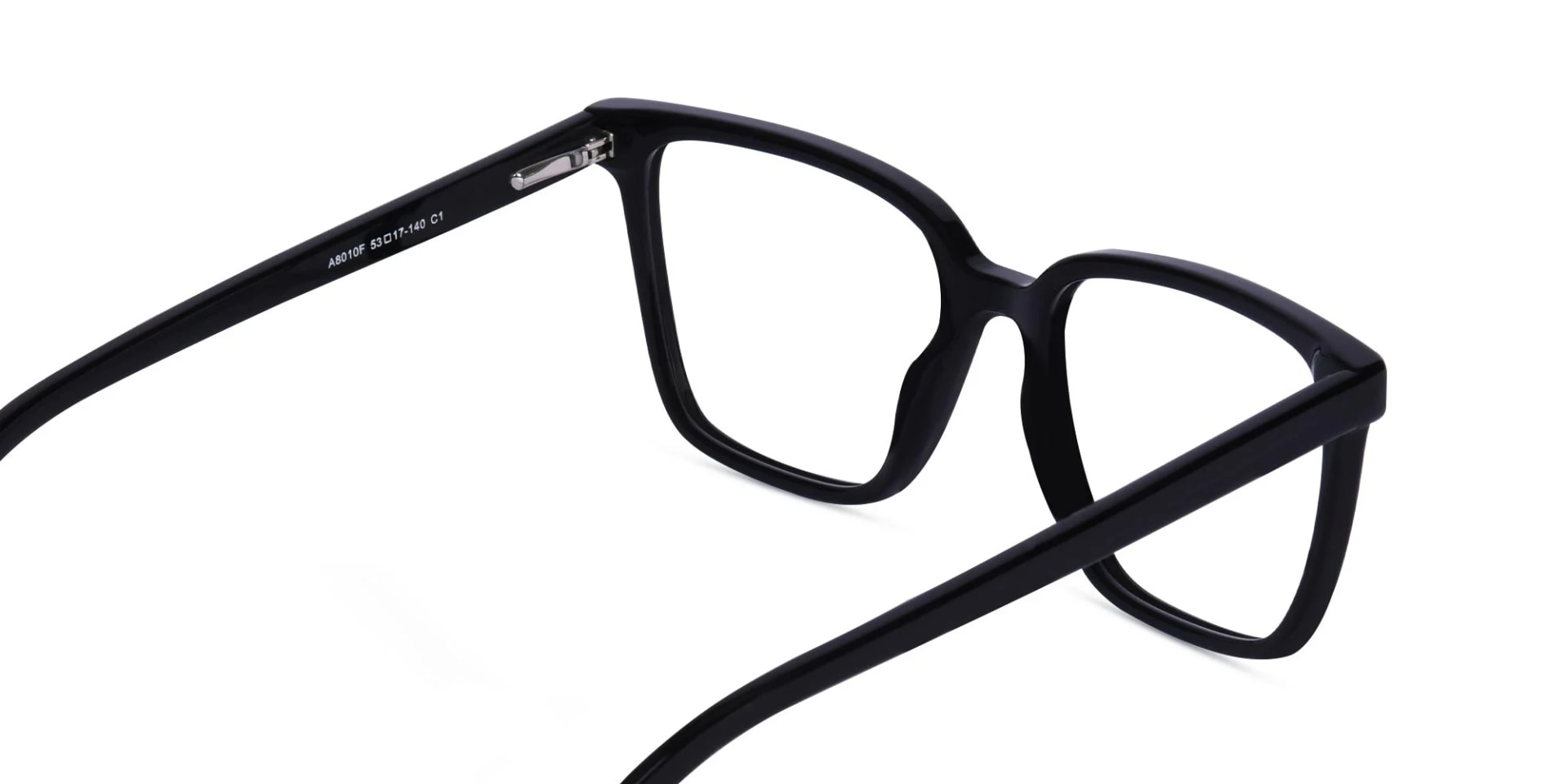 Black Acetate Square Eyeglasses-5