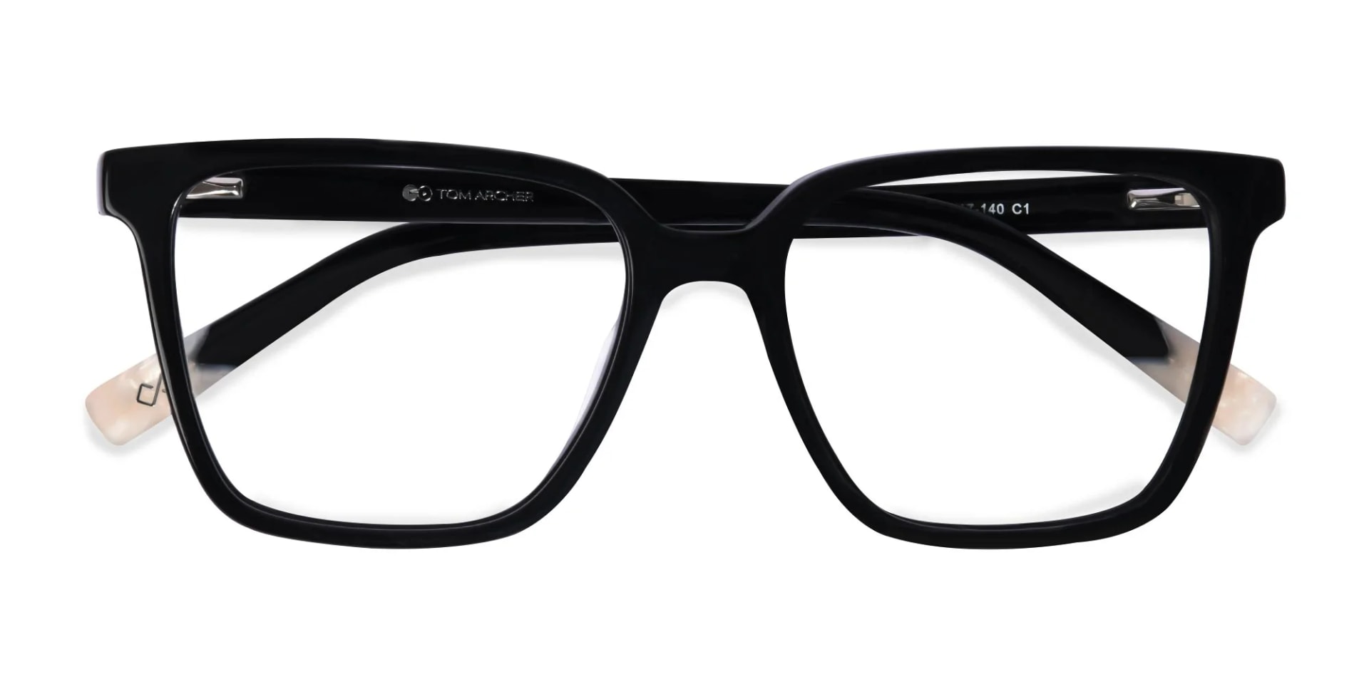 Black Acetate Square Eyeglasses-6