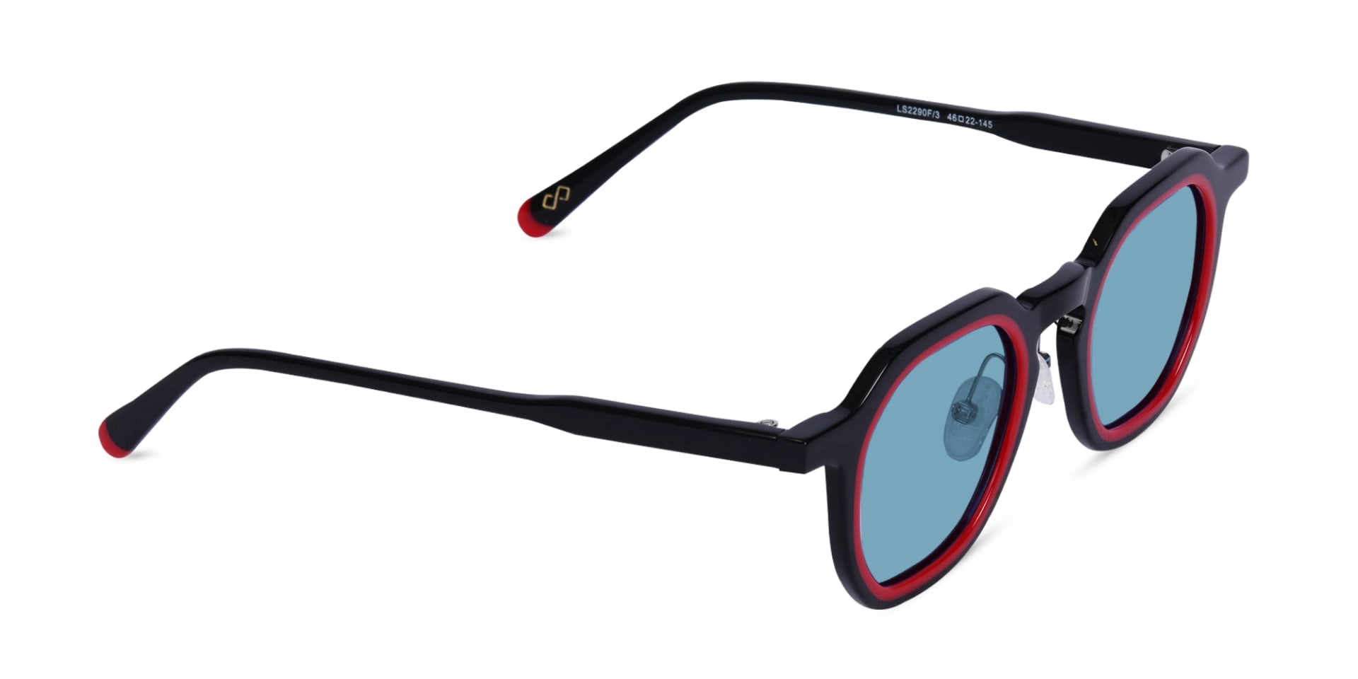 Black Geometric Frame Sunglasses-2