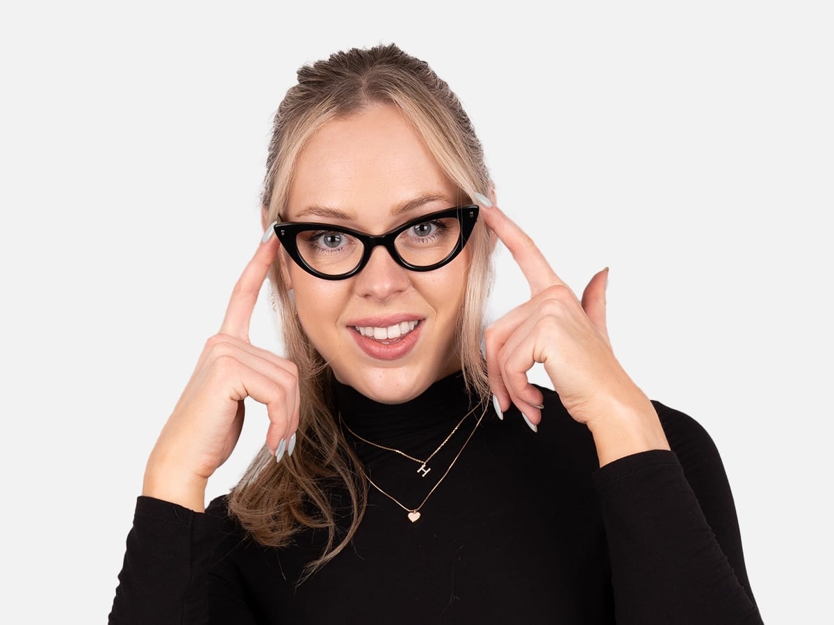 Black Cat Eye Prescription Glasses-51