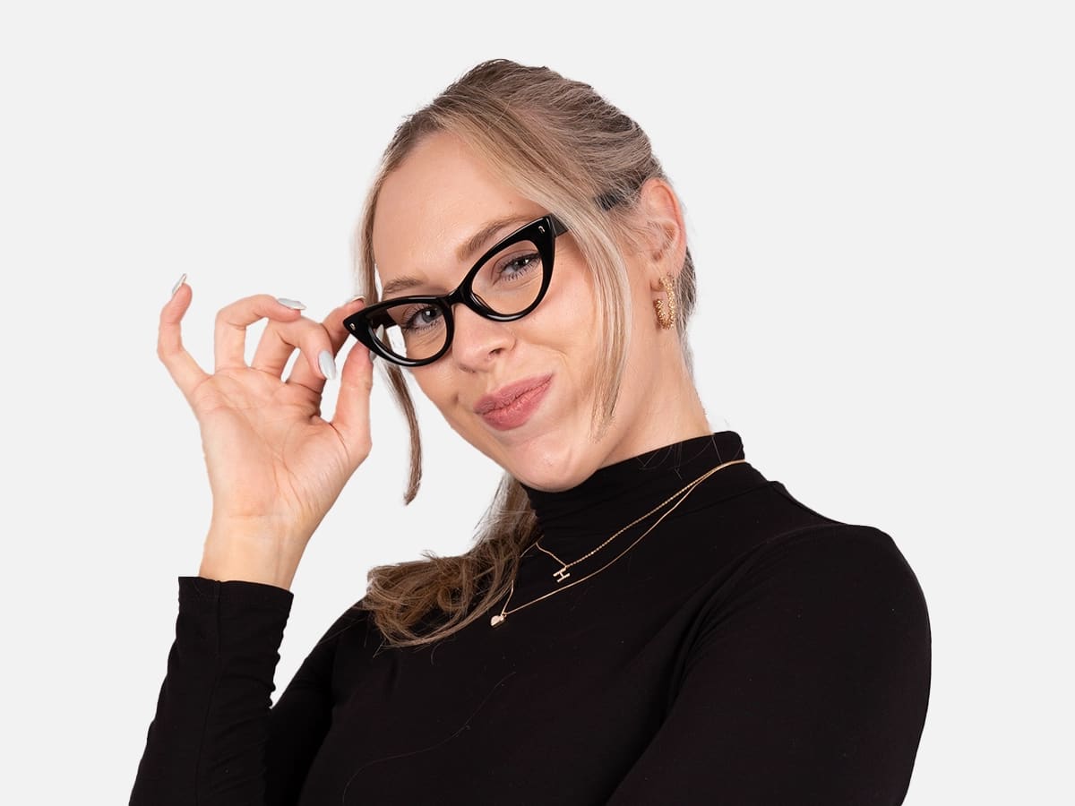 Black Cat Eye Prescription Glasses-54